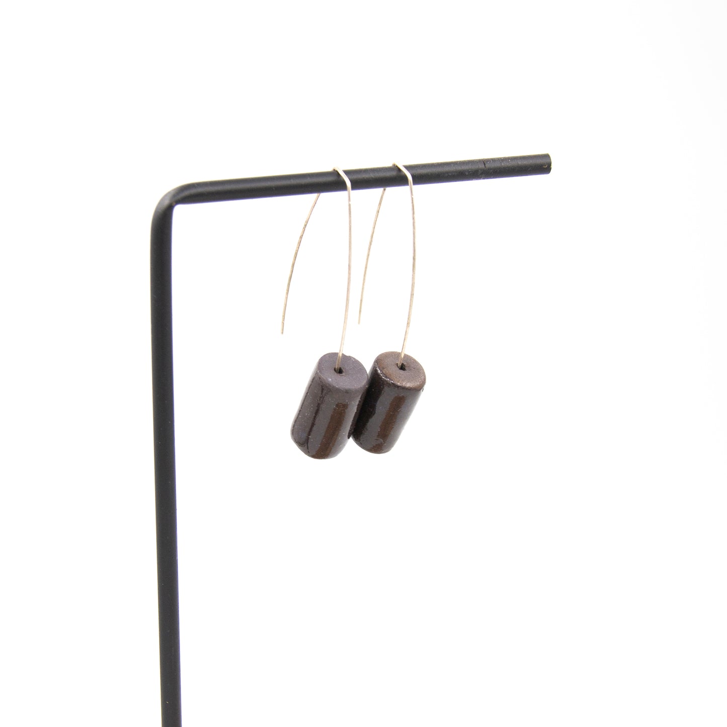 Boucles d'oreilles Calypso - porcelaine noire
