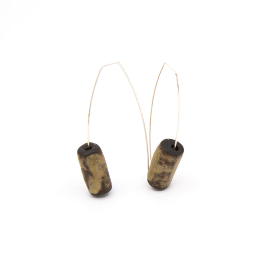 Boucles d'oreilles Calypso - porcelaine noire