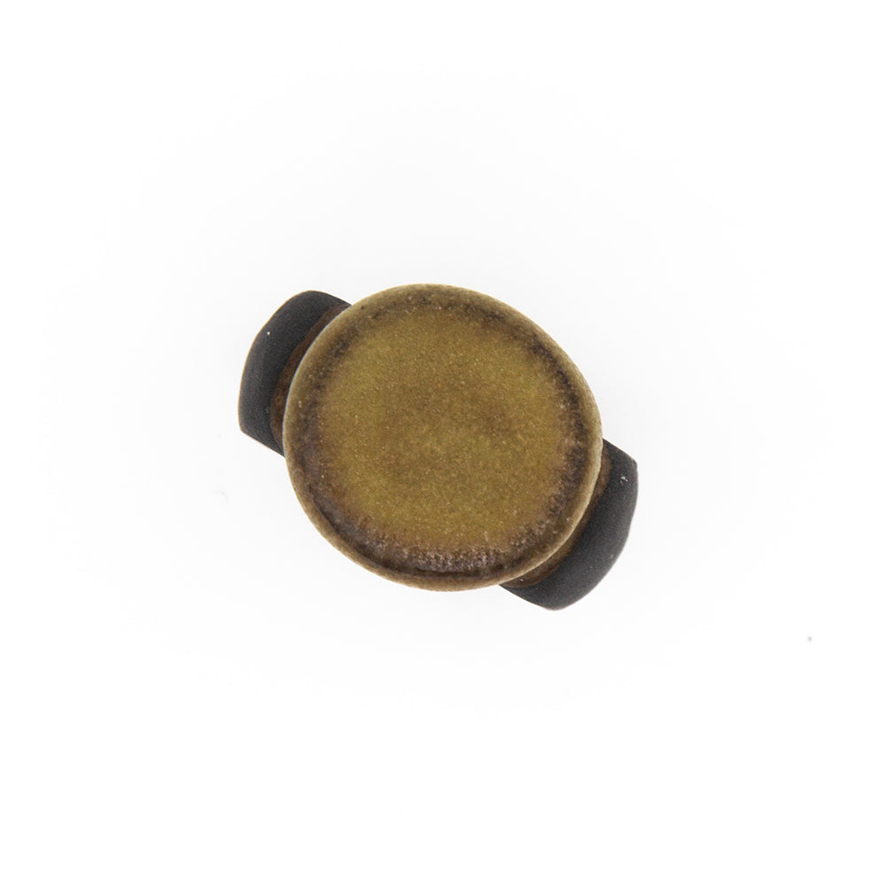 Bague Séléné - chevalière en porcelaine noire - émail naturel