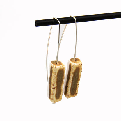 Boucles d'oreilles Aba - porcelaine - émail de roche