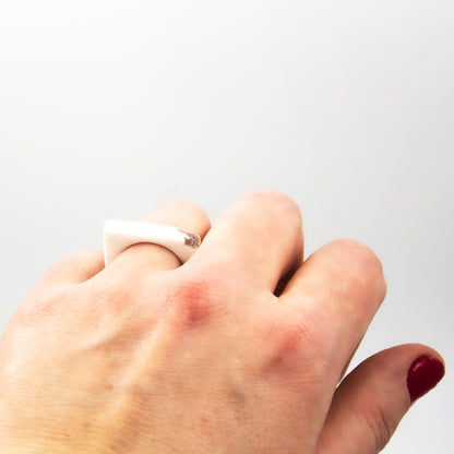 Bague Athéna - porcelaine blanche