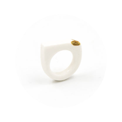 Bague Athéna - porcelaine blanche