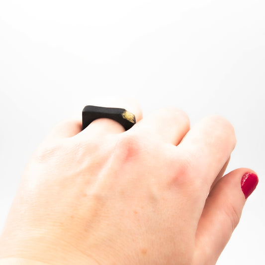 Bague Athéna - porcelaine noire