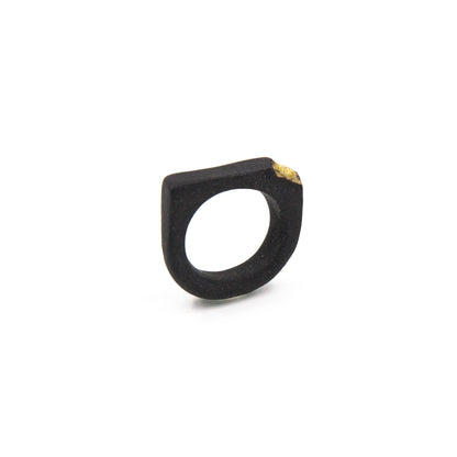 Bague Athéna - porcelaine noire