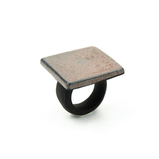 Bague Dédale - porcelaine noire