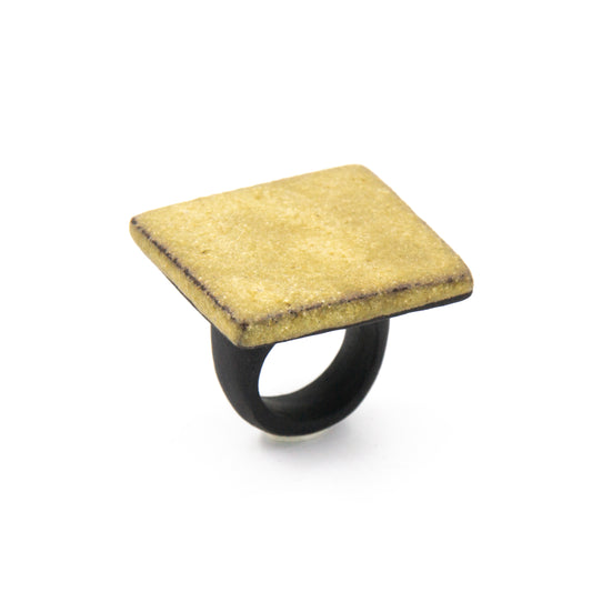 Bague Dédale - porcelaine noire