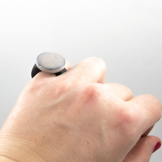 Bague Séléné - porcelaine noire