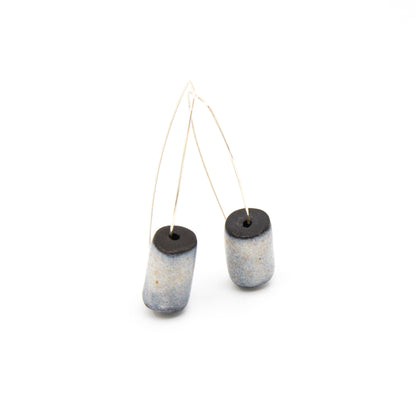 Boucles d'oreilles Calypso - porcelaine noire