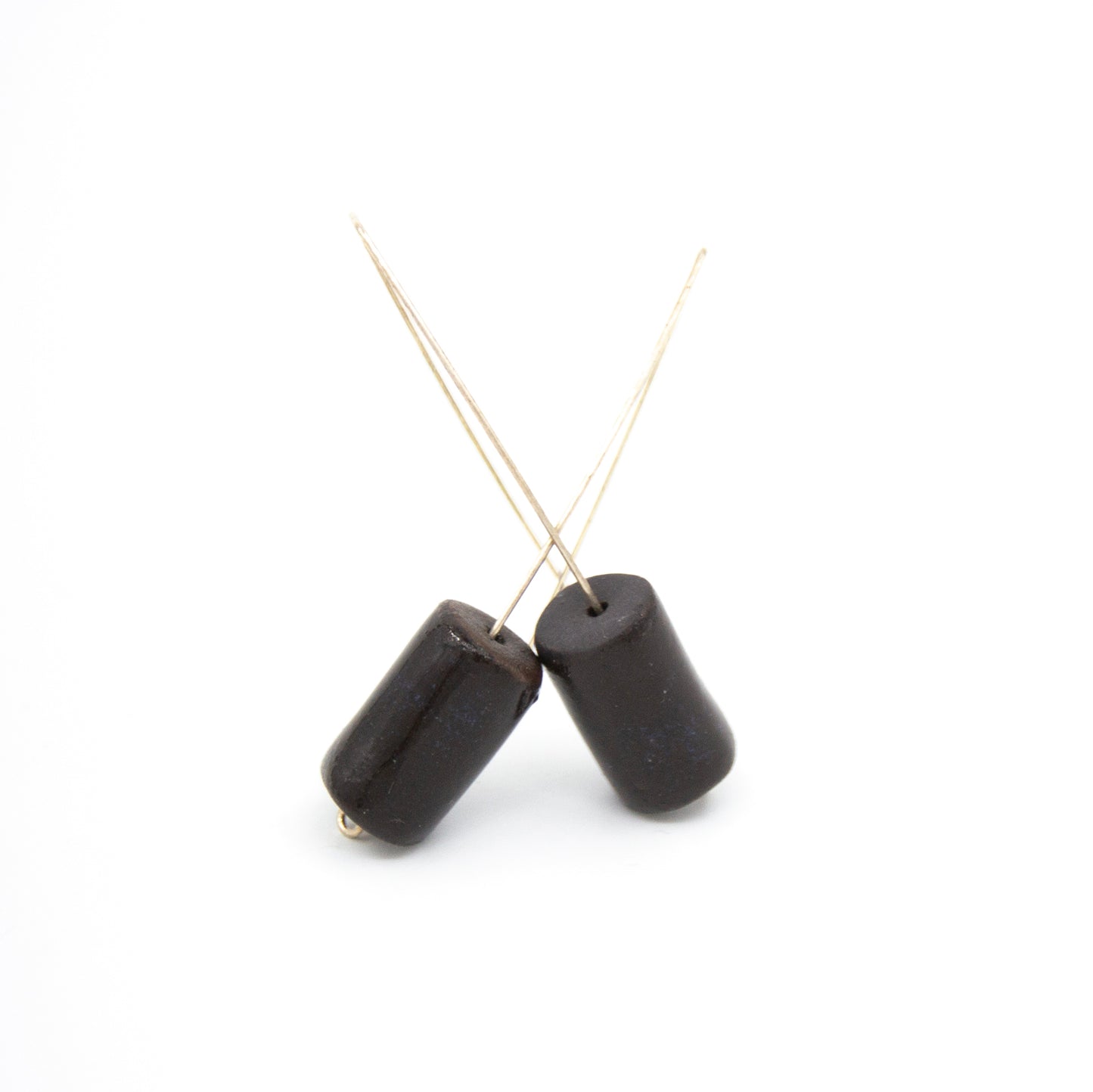 Boucles d'oreilles Calypso - porcelaine noire