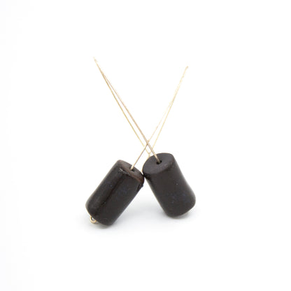Boucles d'oreilles Calypso - porcelaine noire