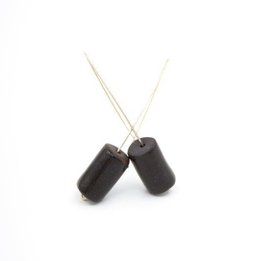 Boucles d'oreilles Calypso - porcelaine noire