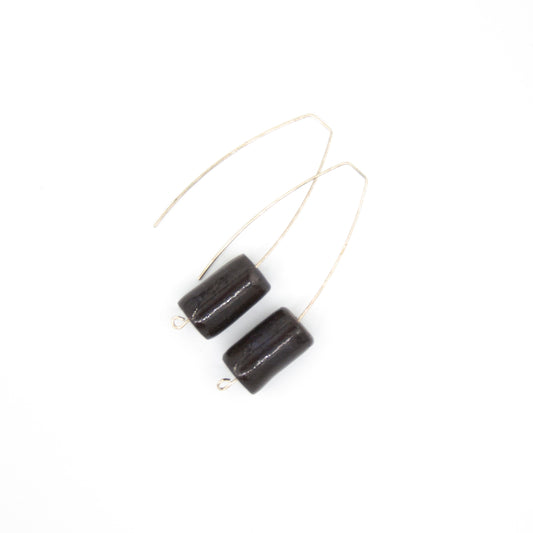 Boucles d'oreilles Calypso - porcelaine noire