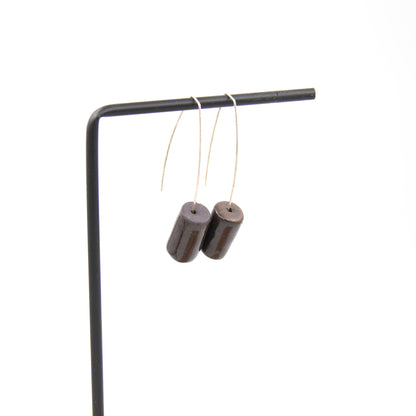 Boucles d'oreilles Calypso - porcelaine noire