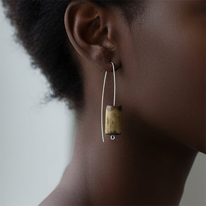 Boucles d'oreilles Calypso - porcelaine noire