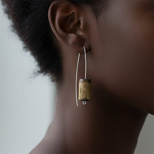 Boucles d'oreilles Calypso - porcelaine noire