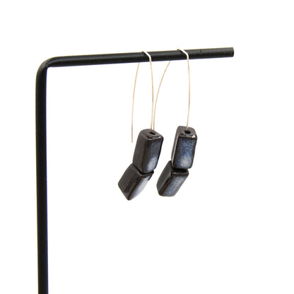 Boucles d'oreilles Circé - porcelaine noire