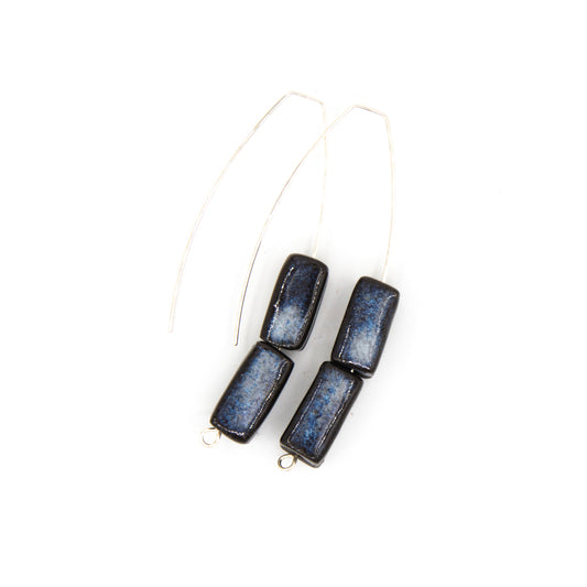 Boucles d'oreilles Circé - porcelaine noire