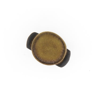Bague Séléné - chevalière en porcelaine noire - émail naturel