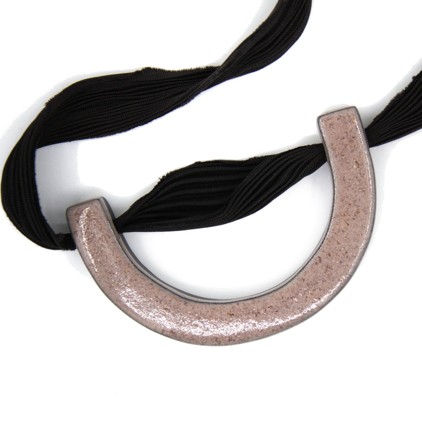 Collier Gaïa - porcelaine et soie Shibori
