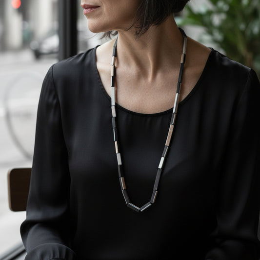 Sautoir Circé - Porcelaine noire